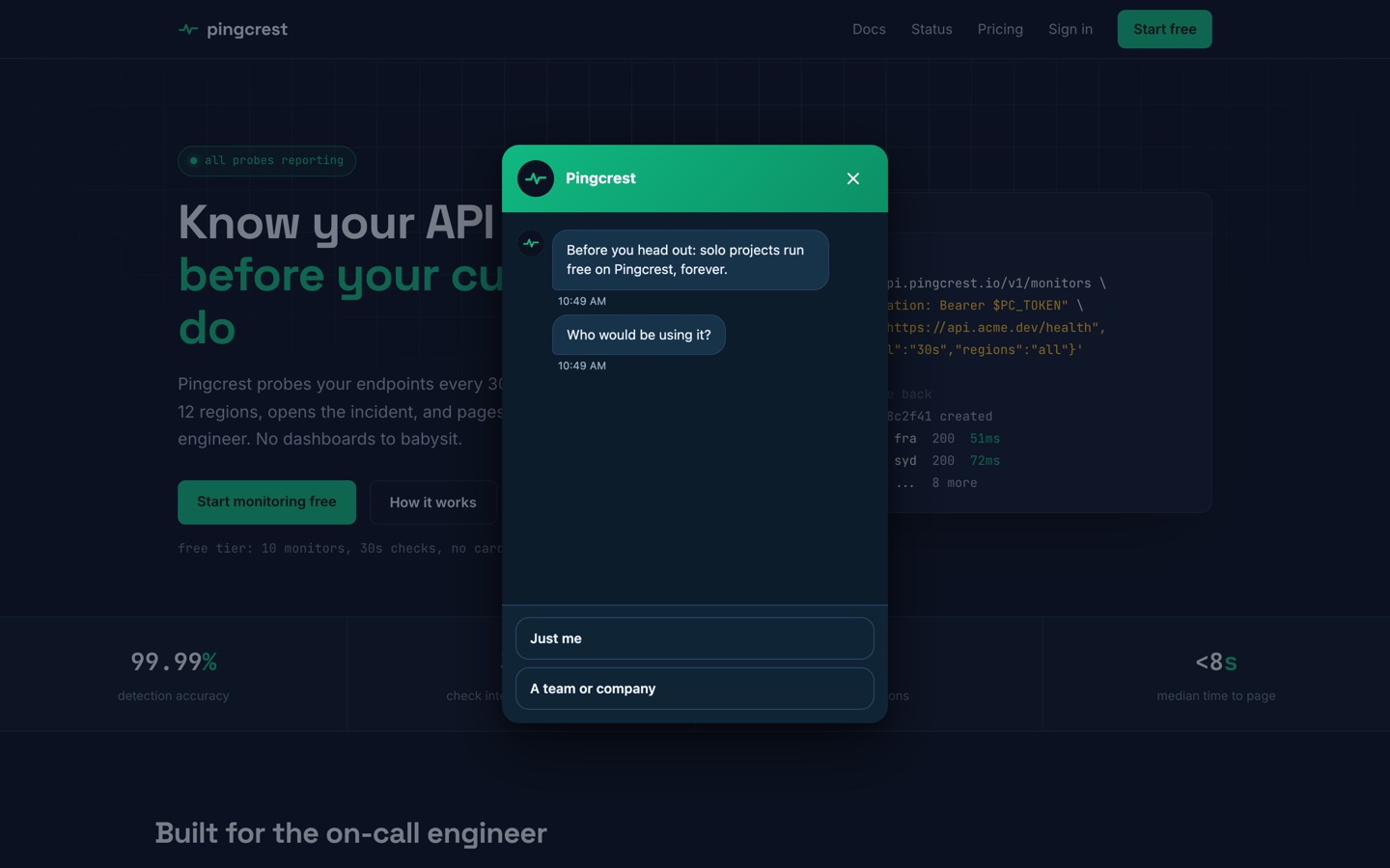A magnet opening on a landing page