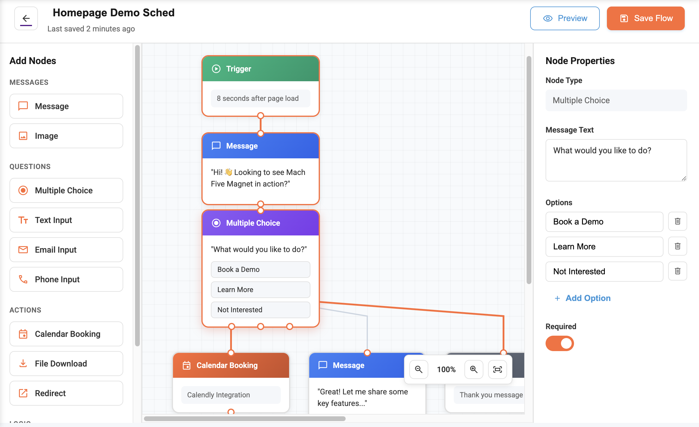 Visual Flow Builder